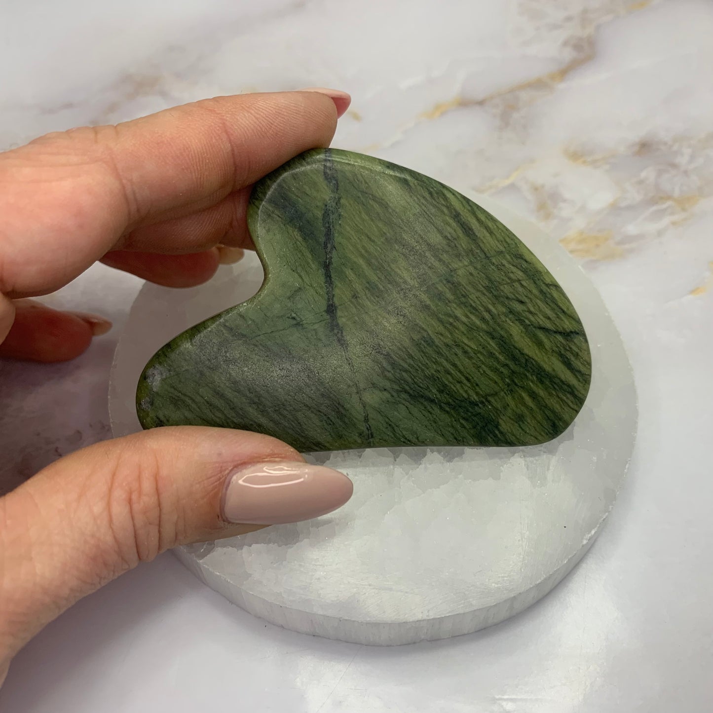 Gua Sha set van jade of rozenkwarts – natuurlijke gezichtsmassage tool voor self-care en glow