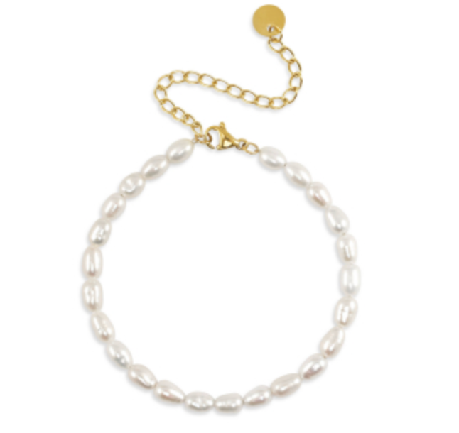 Valentina collectie gouden armband met reeks fijne parels