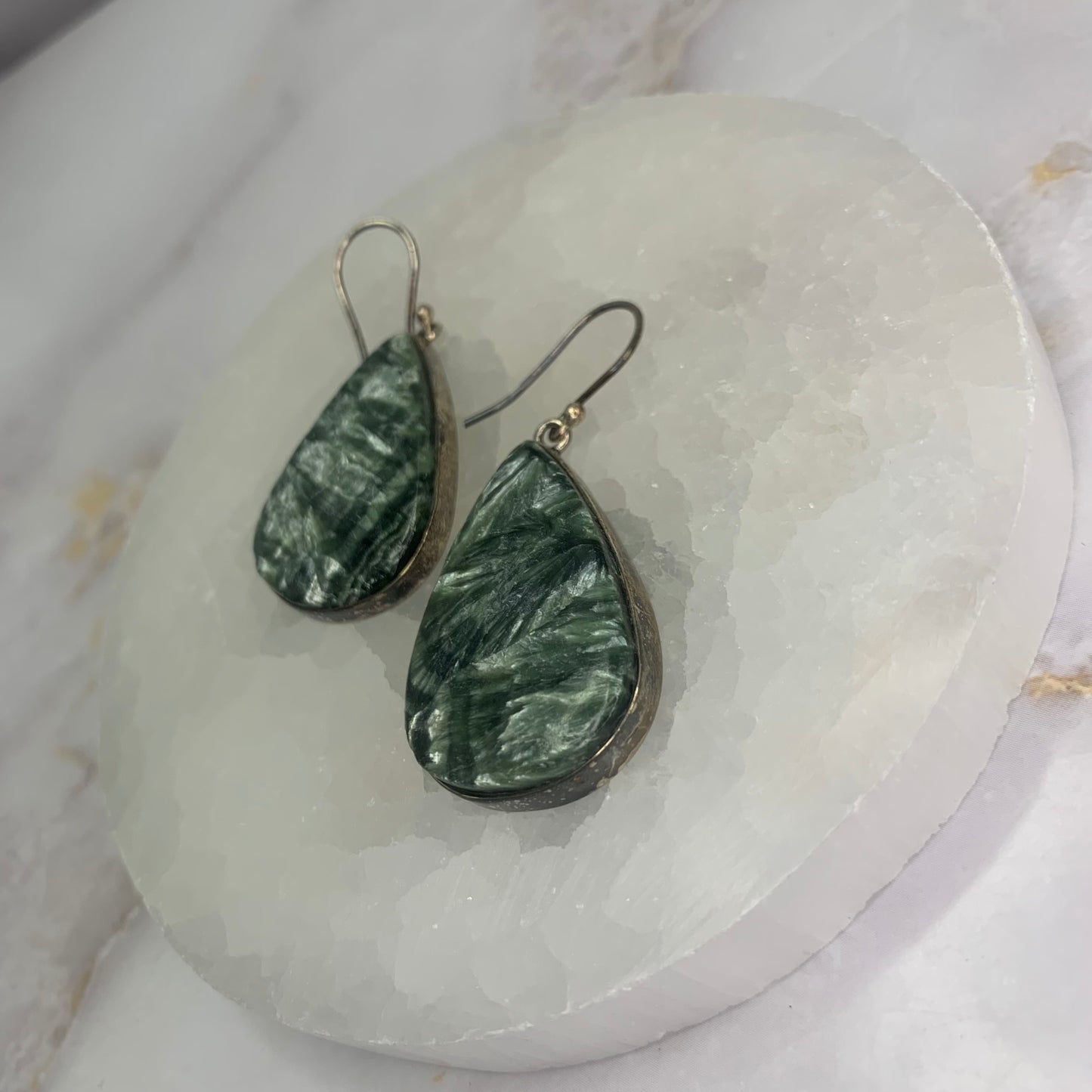 belgische handgemaakte serfainiet oorbellen