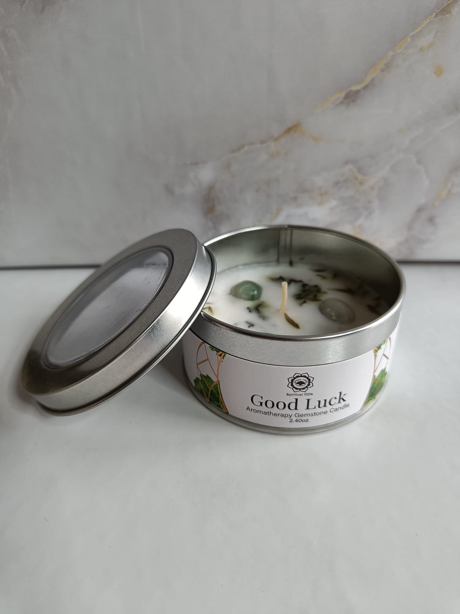 GoodLuckkaars groene aventurijn patchoeli