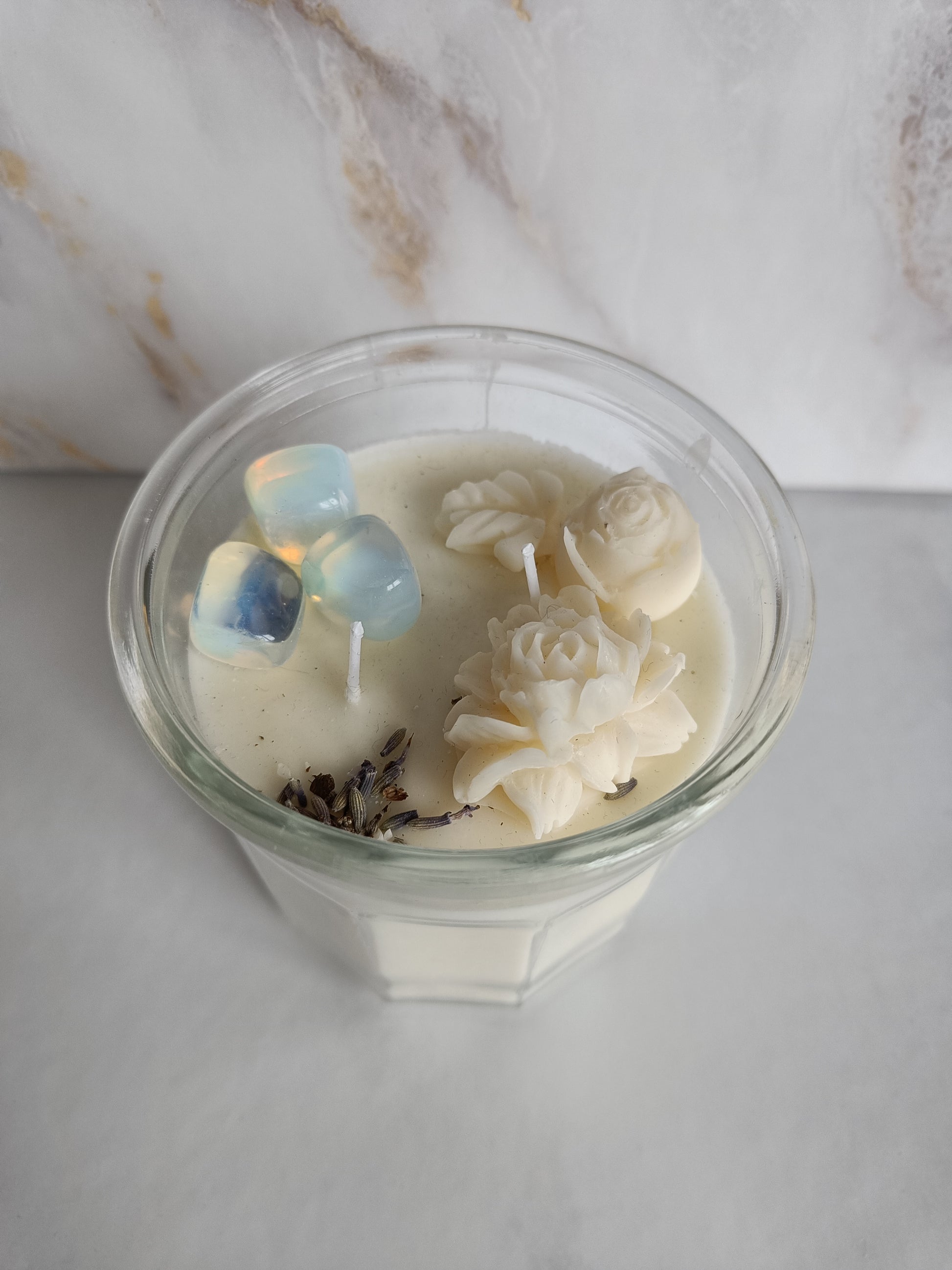 opaliet geurkaars lavendel wilde roos 