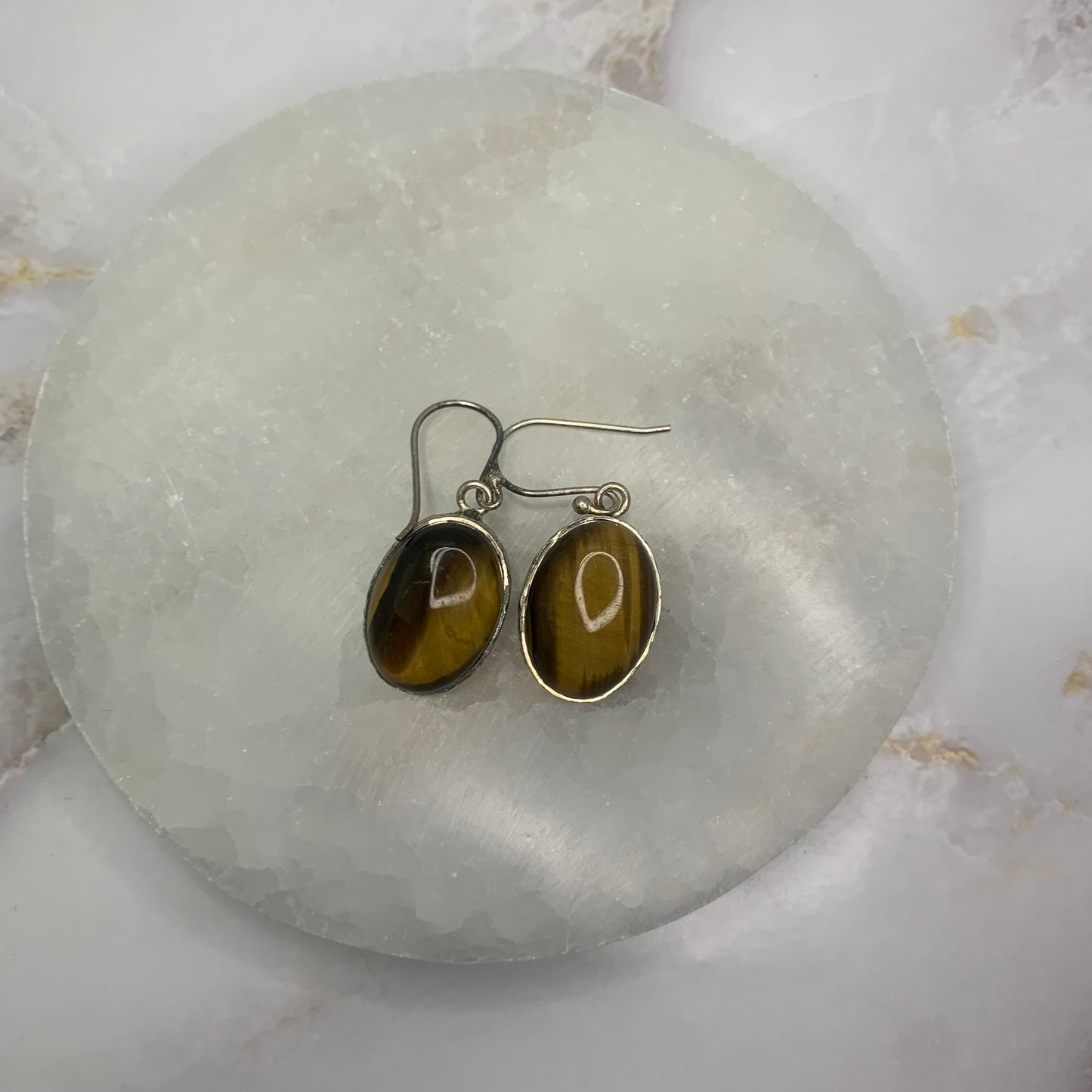 tijgeroog handgemaakte oorbellen 